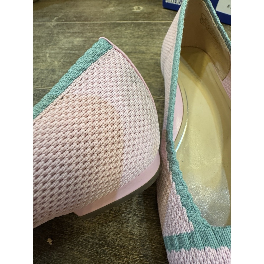 Vionic Pastel Pink Mesh Flat with Mint Trim - Picture 10 of 11